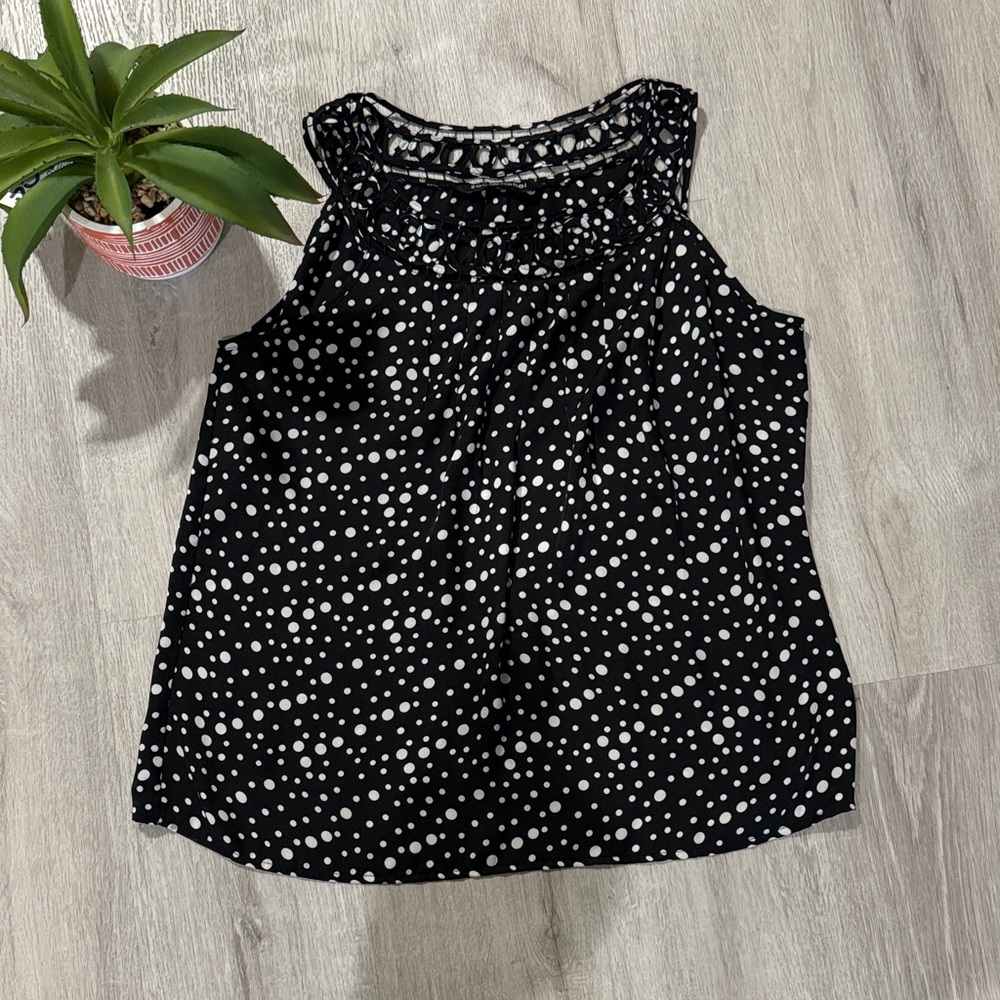 Zac & Rachel Black and White Dotted Tank Top